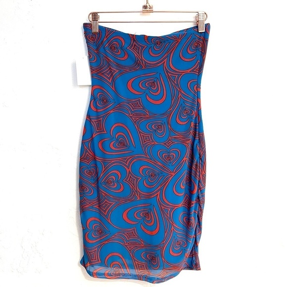 Lisa Says Gah Este Mini Dress Wild Hearts Blue - Picture 4 of 5